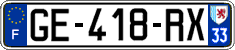 French license plate, SIV (ordinary)