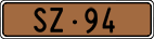 License plate of Switzerland, Except vehicles and snowmobiles (brown)