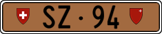 License plate of Switzerland, Except vehicles and snowmobiles (brown)