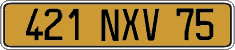 French license plate, FNI