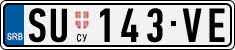 License plate of Serbia, Cars