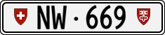 License plate of Switzerland, Cars