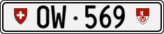 License plate of Switzerland, Cars
