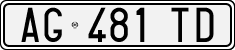 License plate of Italy, Cars (1994 year series)