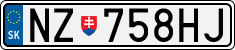 License plate of Slovakia, Cars