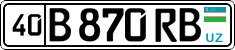 License plate of Uzbekistan, Private owners