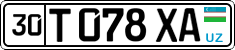 License plate of Uzbekistan, Private owners