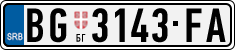 License plate of Serbia, Cars