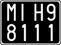 License plate of Italy, Cars (1927 year series)