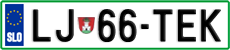License plate of Slovenia, Cars