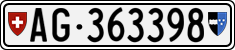 License plate of Switzerland, Cars