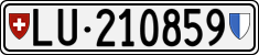 License plate of Switzerland, Cars