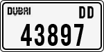 License plate of the UAE, Dubai, Cars