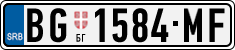 License plate of Serbia, Cars