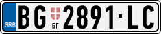 License plate of Serbia, Cars