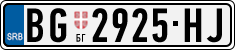 License plate of Serbia, Cars