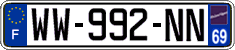 French license plate, SIV (temporary)