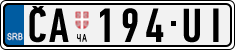 License plate of Serbia, Cars