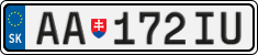 License plate of Slovakia, Cars