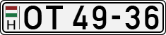 license plates of Hungary, Oldtimers (1990)