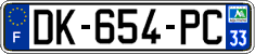 French license plate, SIV (ordinary)