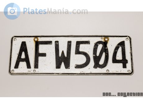 AFW504, License plate without vehicle