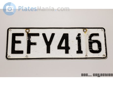 EFY416, License plate without vehicle