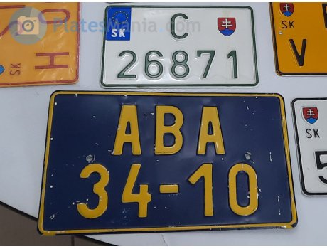 ABA 34-10, License plate without vehicle