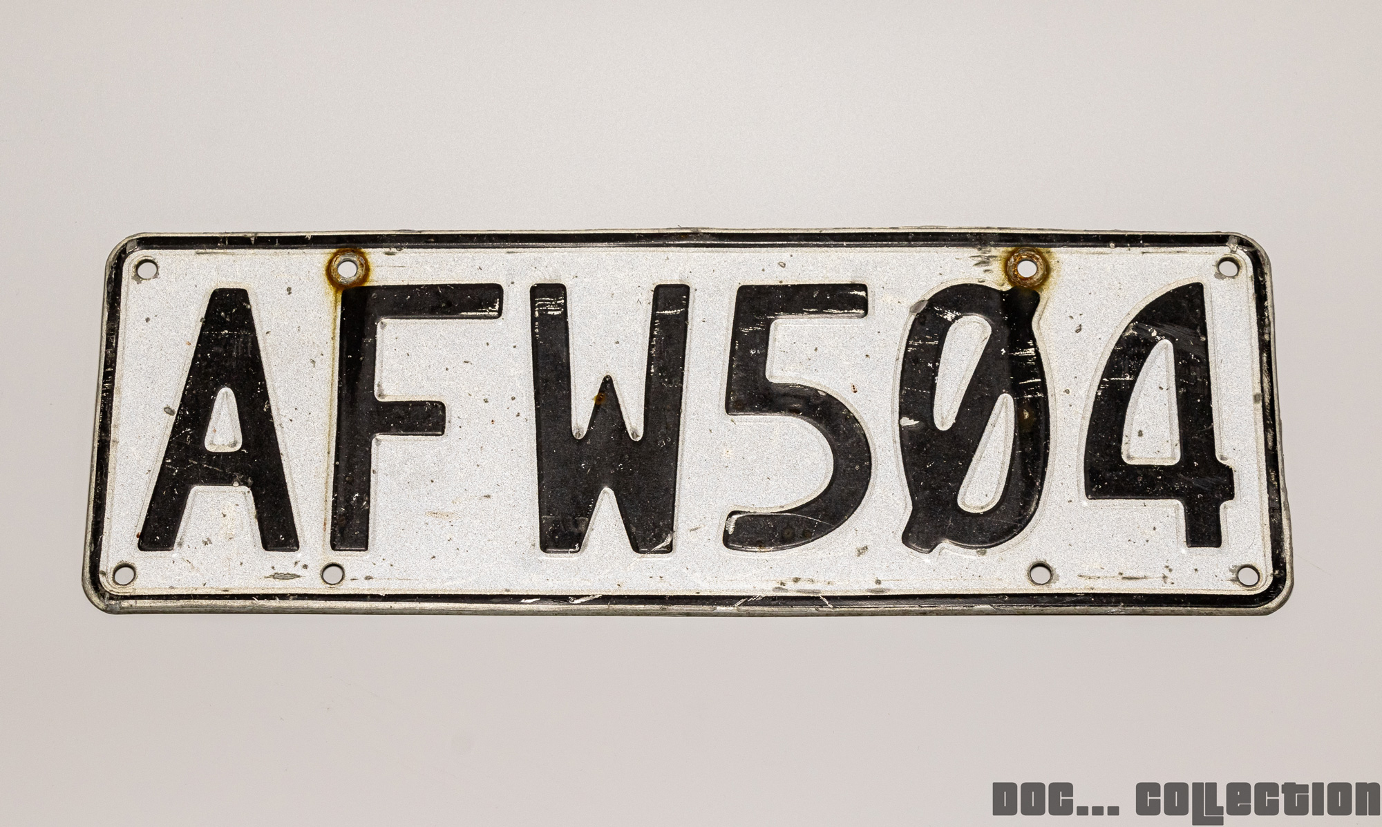 AFW504, License plate without vehicle 