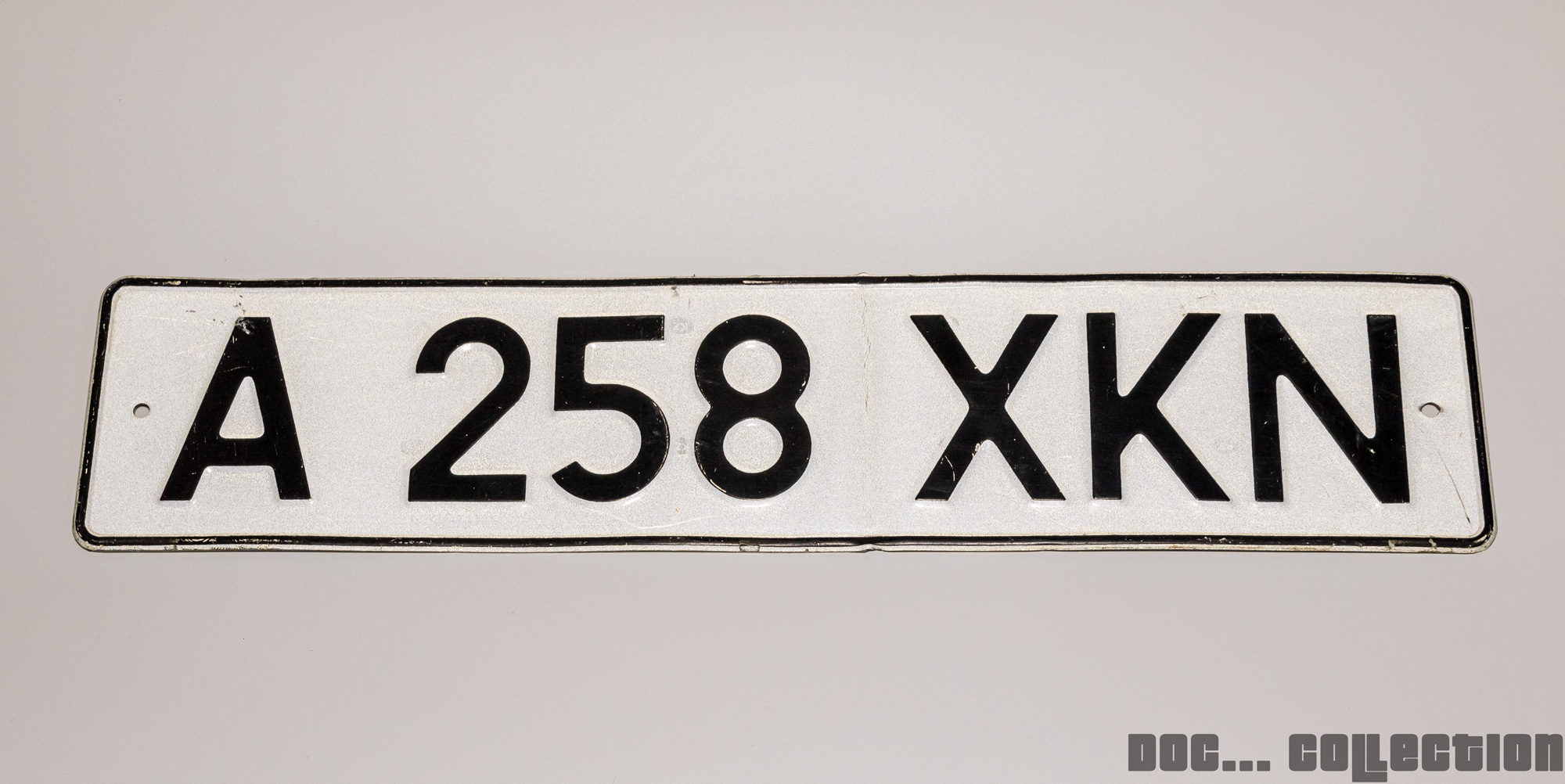 A 258 XKN, License plate without vehicle 