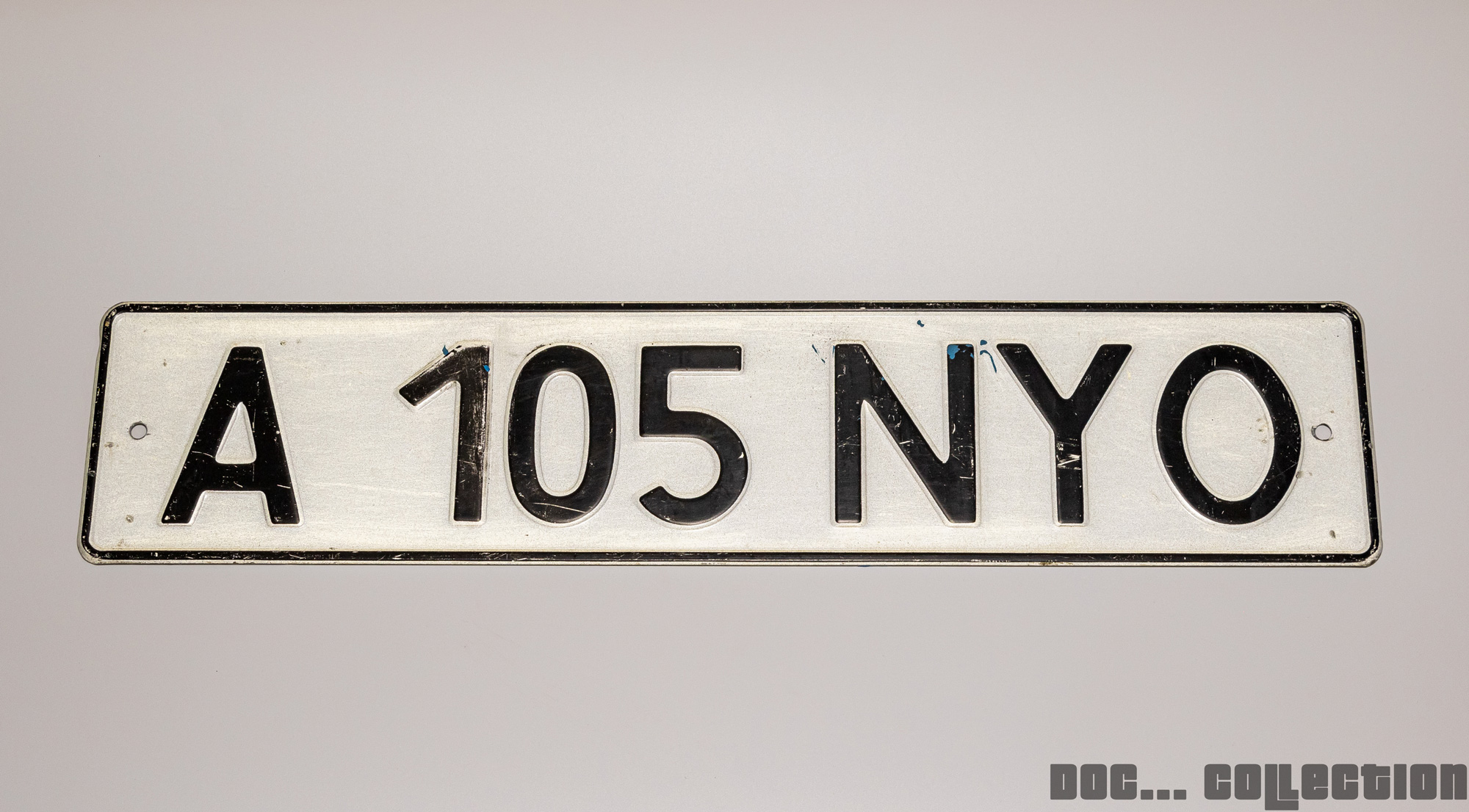 A 105 NYO, License plate without vehicle 