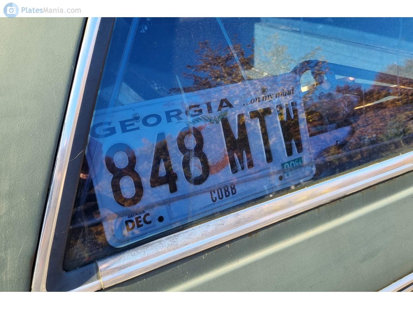 848 MTW, License plate without vehicle 