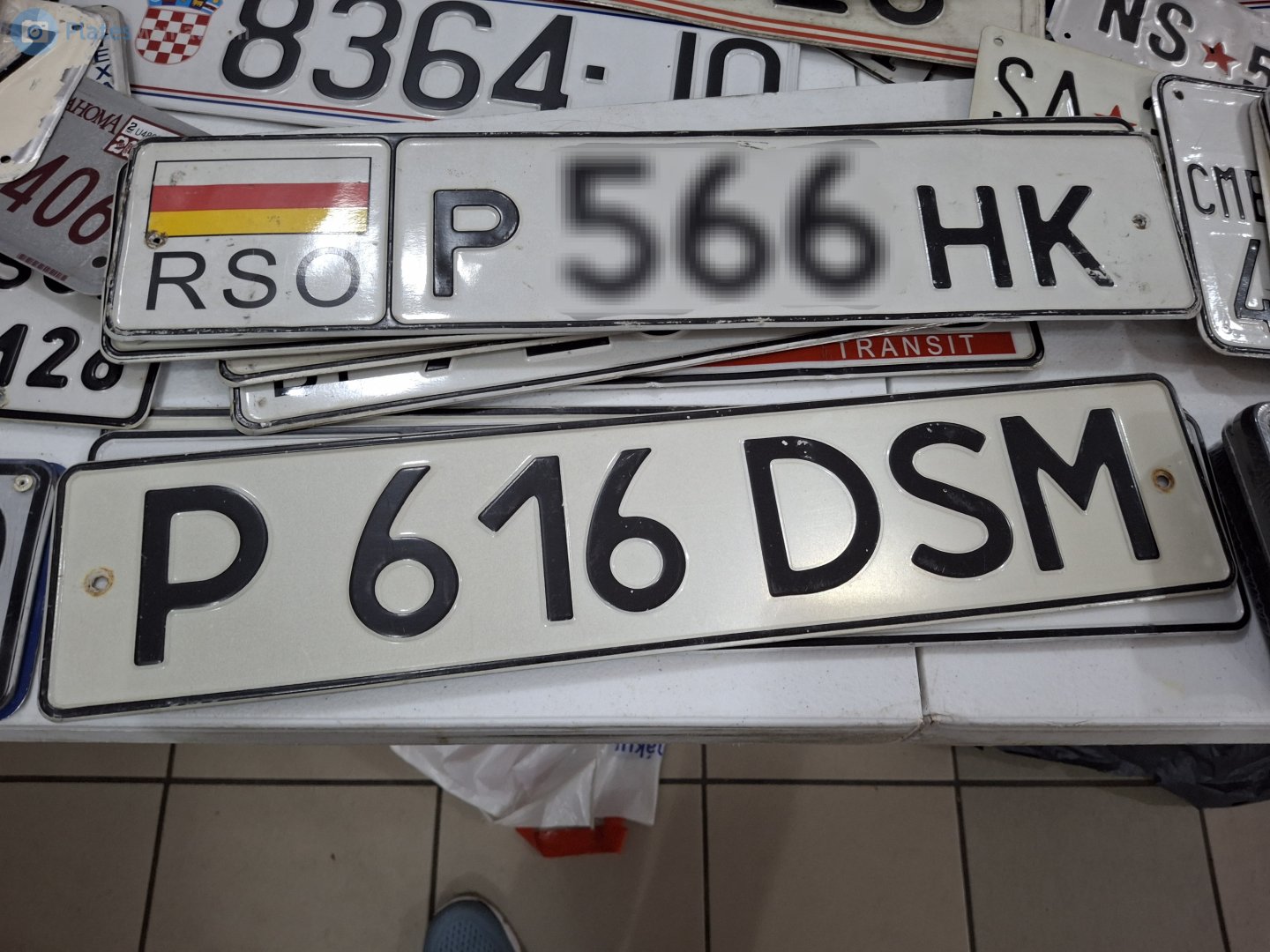 P 616 DSM, License plate without vehicle 