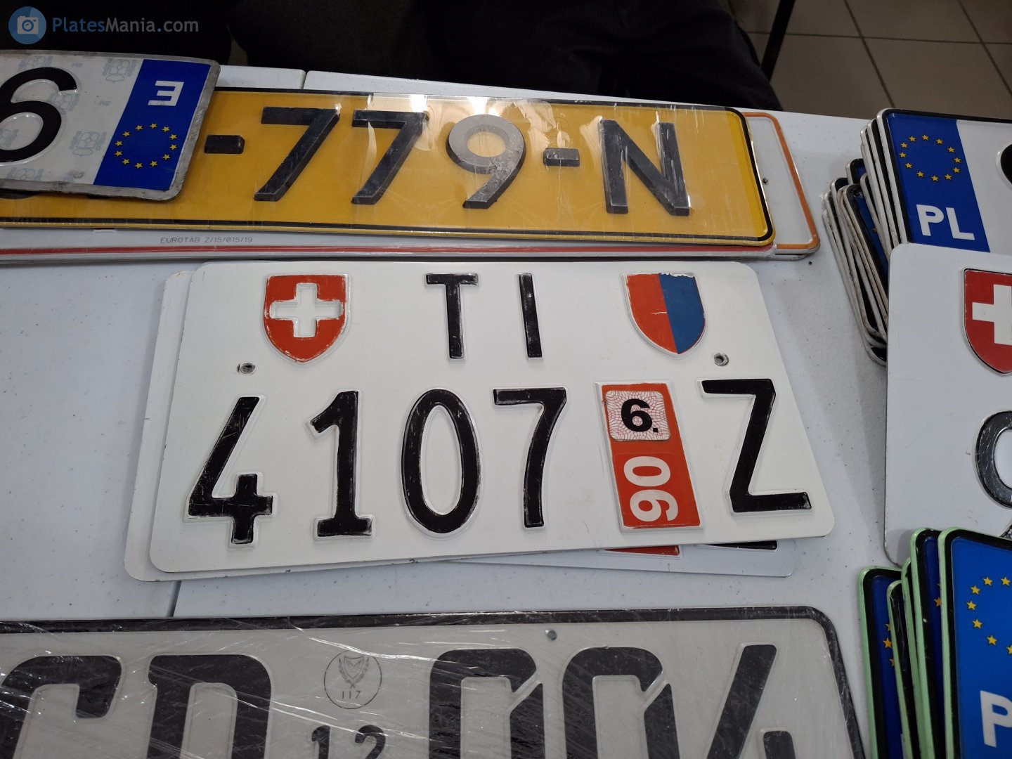 TI 4107 Z, License plate without vehicle 
