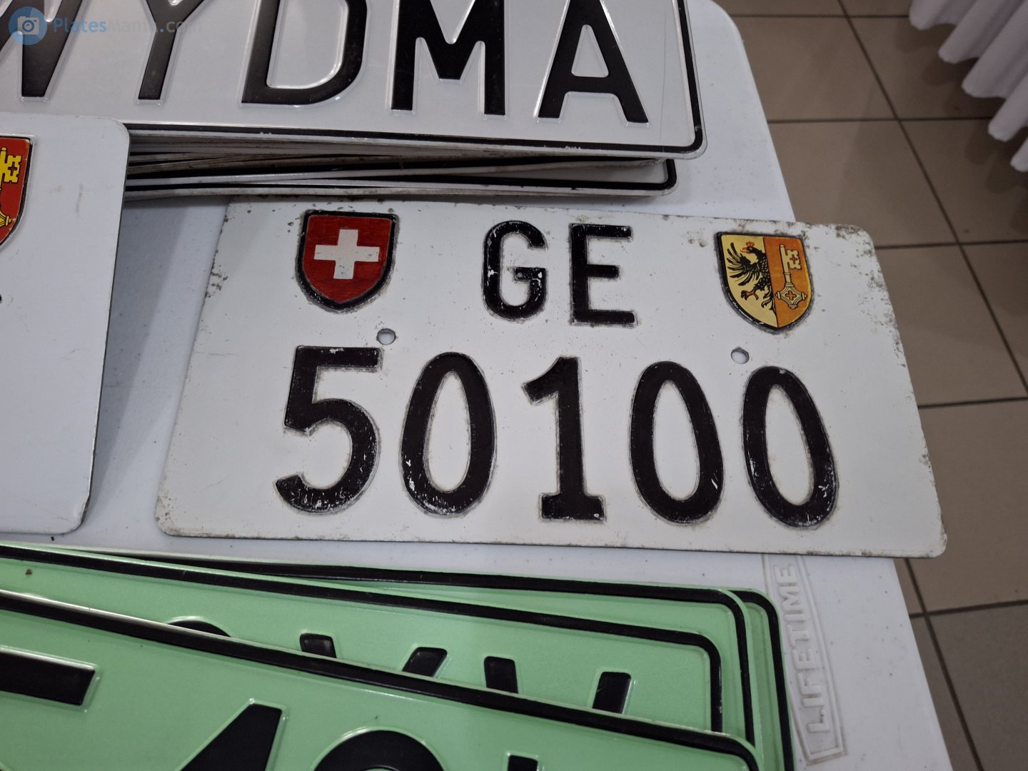 GE 50100, License plate without vehicle 