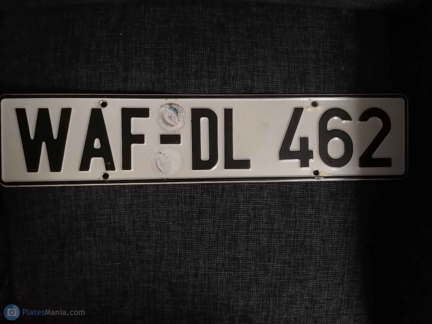 WAF DL 462, License plate without vehicle 