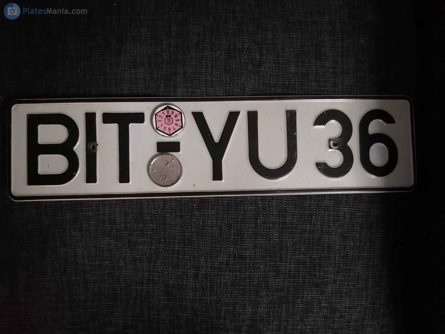 BIT YU 36, License plate without vehicle 