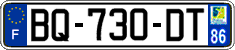 French license plate, SIV (ordinary)