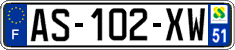 French license plate, SIV (ordinary)
