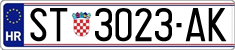 License plate of Croatia, Regular plates
