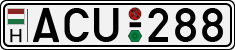 license plates of Hungary, Cars (1990)