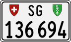 License plate of Switzerland, Cars