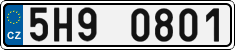 License plate of the Czech Republic, Cars (2001)