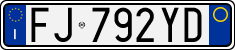 License plate of Italy, Cars (1994 year series)