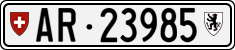 License plate of Switzerland, Cars