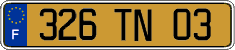 French license plate, FNI