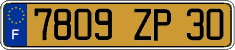 French license plate, FNI