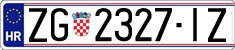 License plate of Croatia, Regular plates