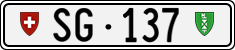 License plate of Switzerland, Cars