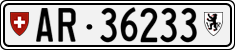 License plate of Switzerland, Cars